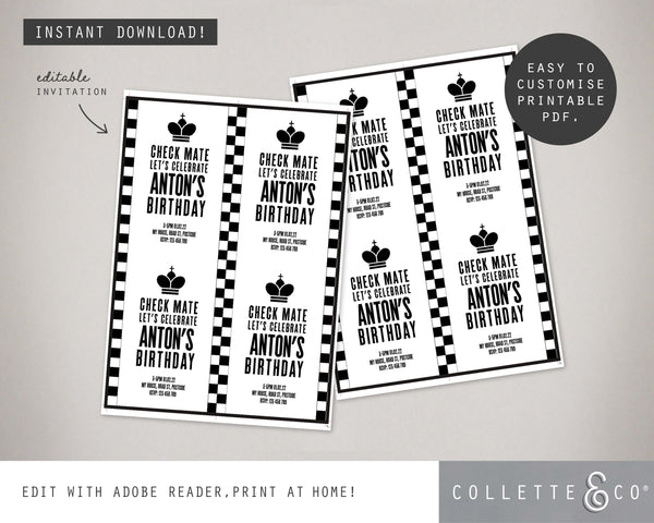 Chess Party Pack Printables