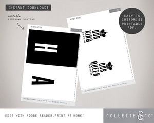 Chess Party Printable Bunting