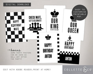 Chess Party Printable Posters