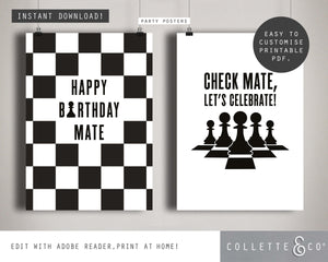 Chess Party Printable Posters