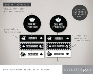Chess Party Printable Room Sign