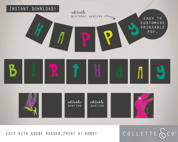 Pink Dinosaur Party Pack Printables