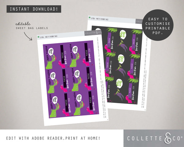 Pink Dinosaur Party Pack Printables