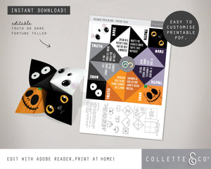 Halloween Printable Truth or Dare Fortune Teller