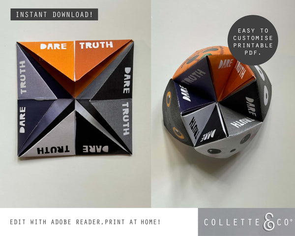 Halloween Printable Truth or Dare Fortune Teller