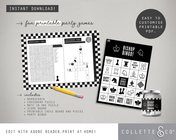 Chess Party Pack Printables