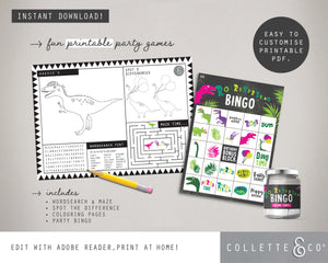 Pink Dinosaur Party Pack Printables
