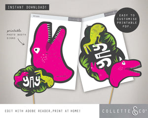 Pink Dinosaur Party Pack Printables