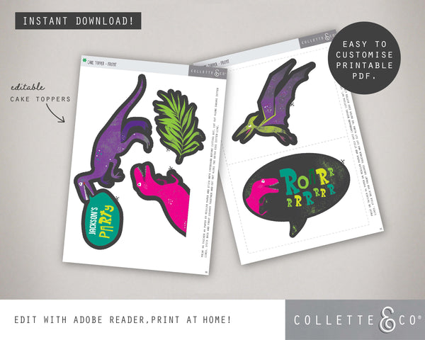 Pink Dinosaur Party Pack Printables