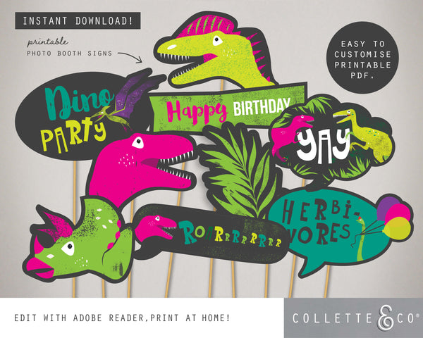 Pink Dinosaur Party Pack Printables