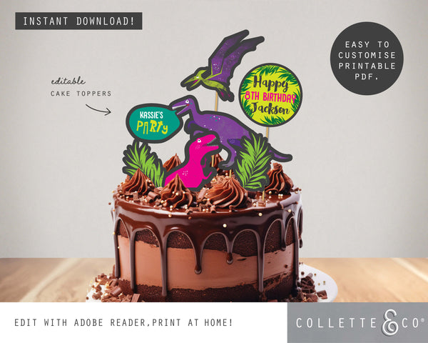 Pink Dinosaur Party Pack Printables