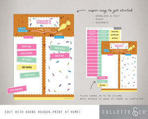 Baking Kids Chore Chart Planner
