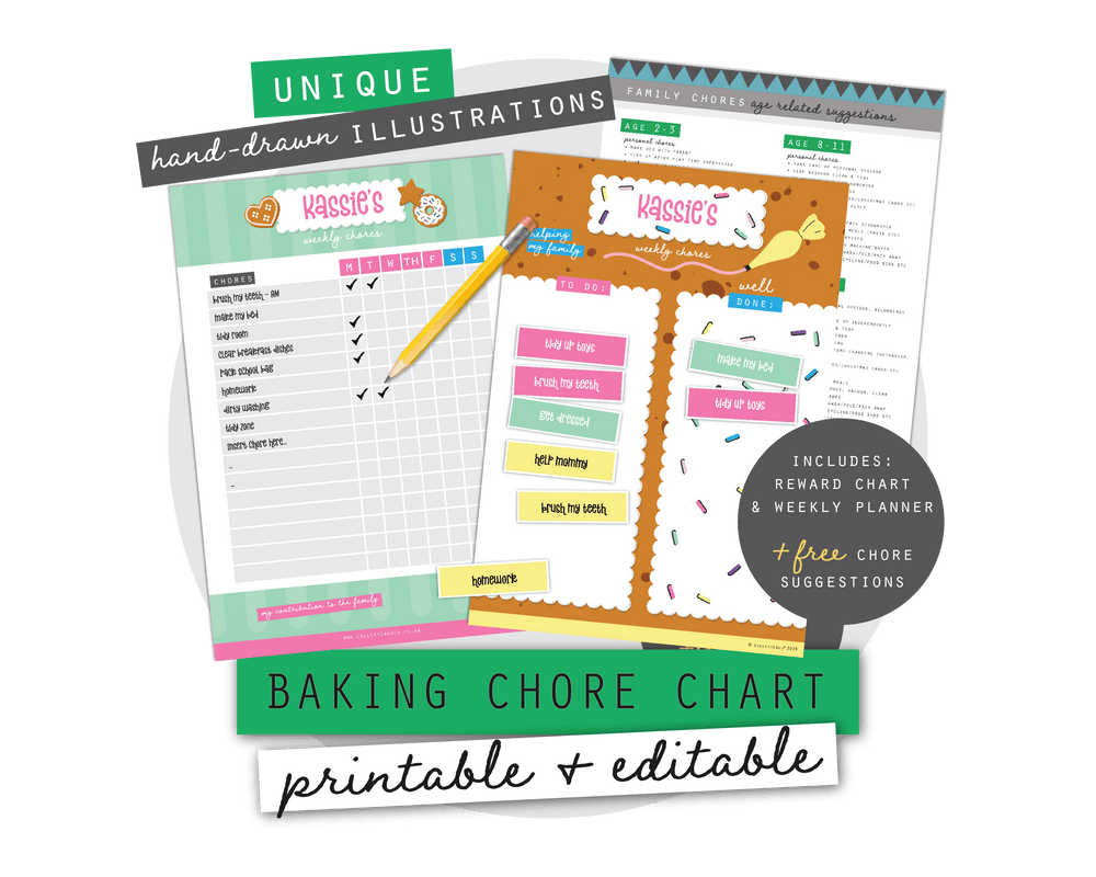 Baking Kids Chore Chart Planner