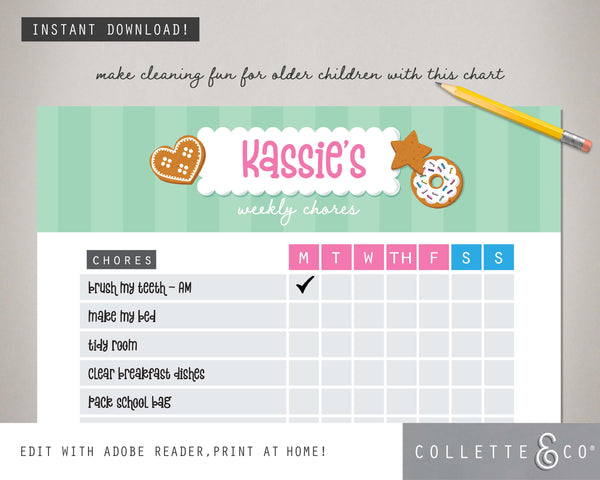 Baking Kids Chore Chart Planner 04