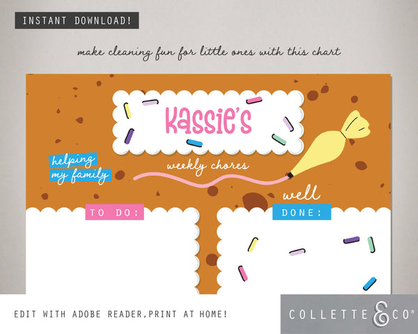 Baking Kids Chore Chart Planner 05