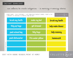 Blue Slime Kids Chore Chart Planner 02