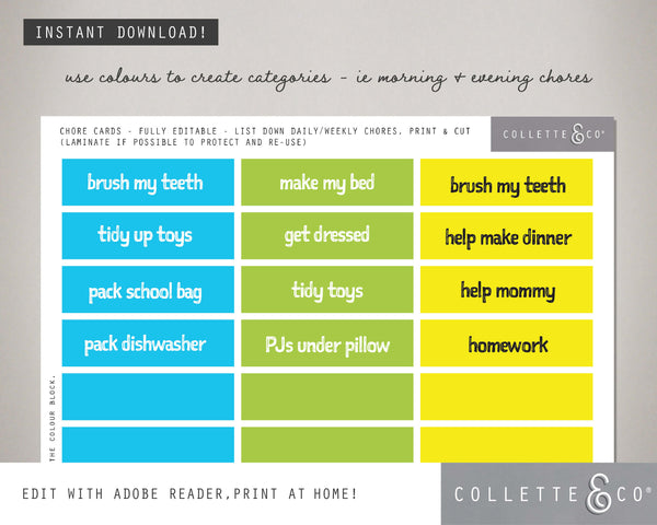 Blue Slime Kids Chore Chart Planner 02