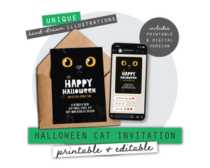 Halloween Printable Cat Invitation