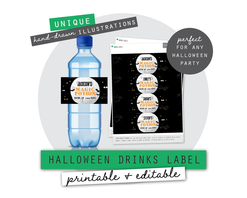 Halloween Printable Drinks Label