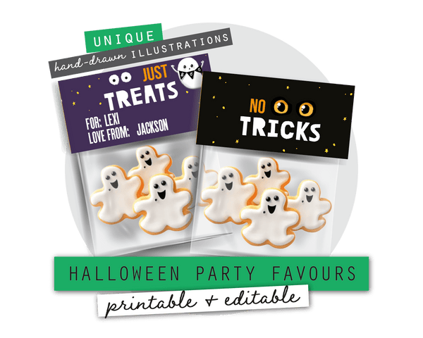 Halloween Printable Favour Candy Bag Toppers & Labels