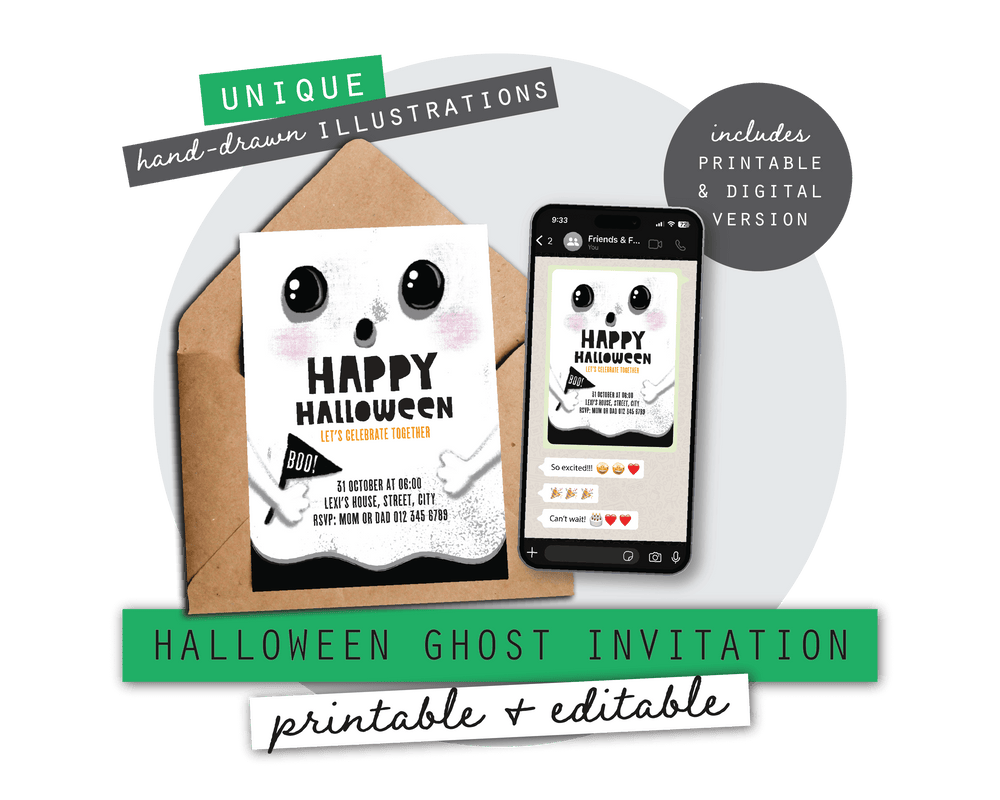 Halloween Printable Ghost Invitation