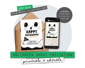 Halloween Printable Ghost Invitation