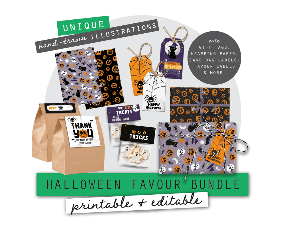 Halloween Printable Wrapping Paper & Gift Tags