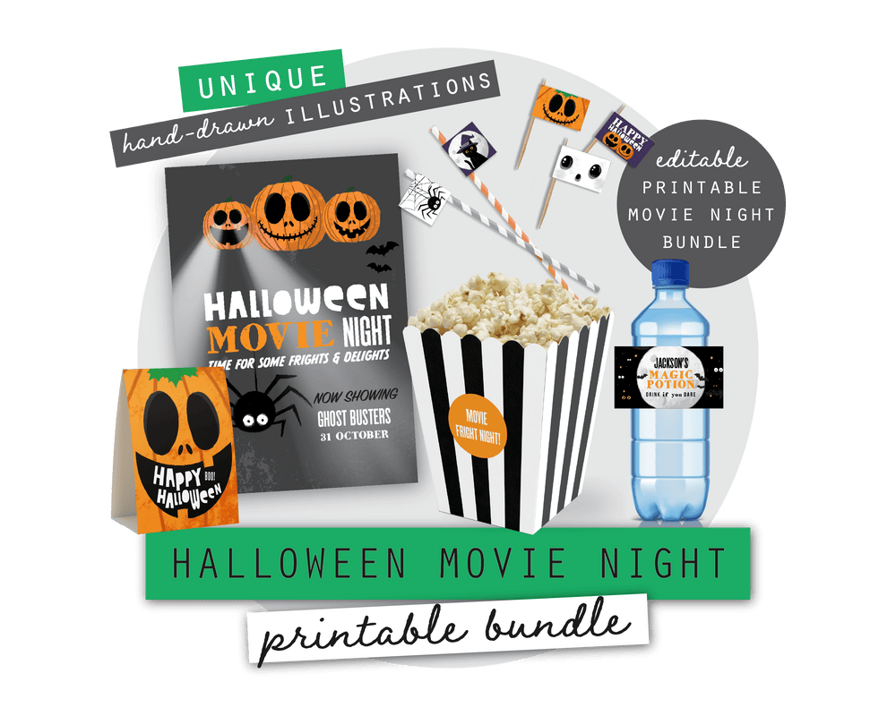 Halloween Printable Movie Night Bundle