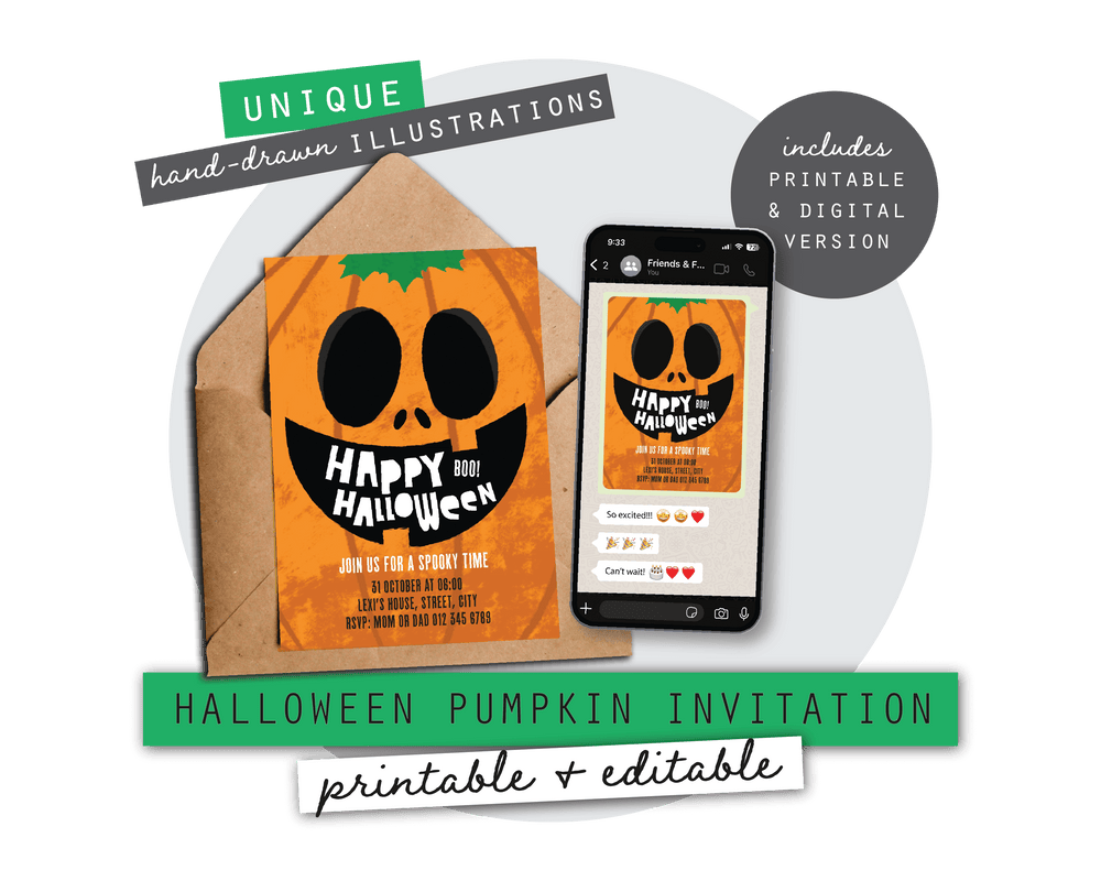 Halloween Printable Pumpkin Invitation