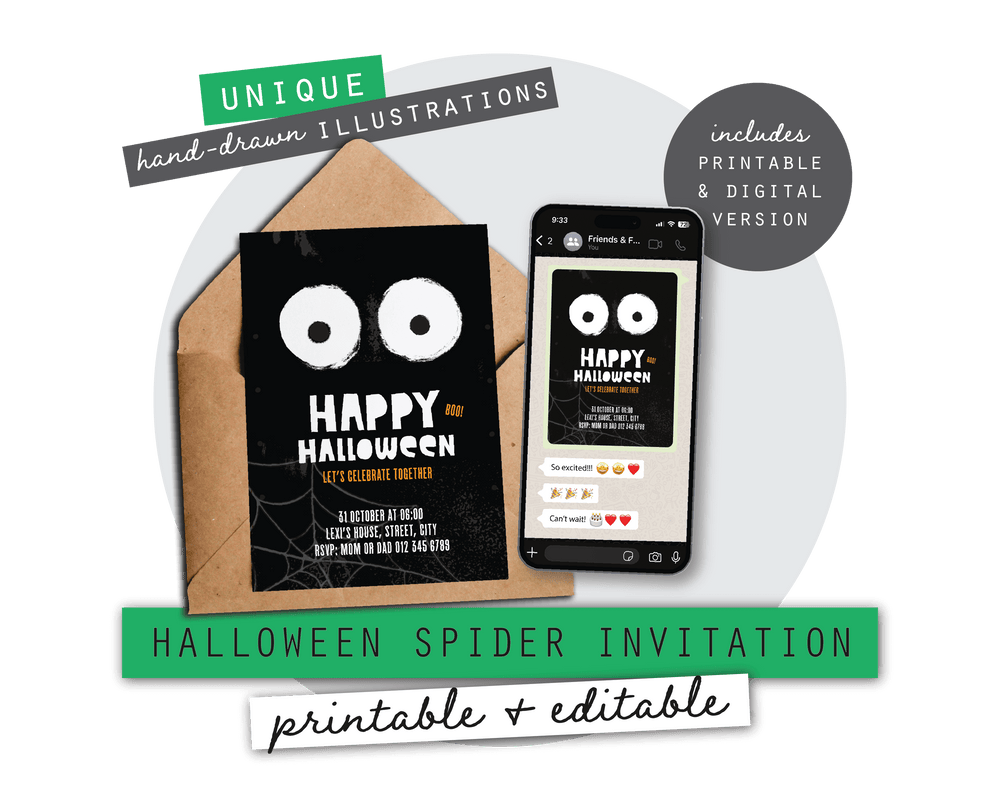 Halloween Printable Spider Invitation