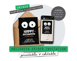 Halloween Printable Spider Invitation