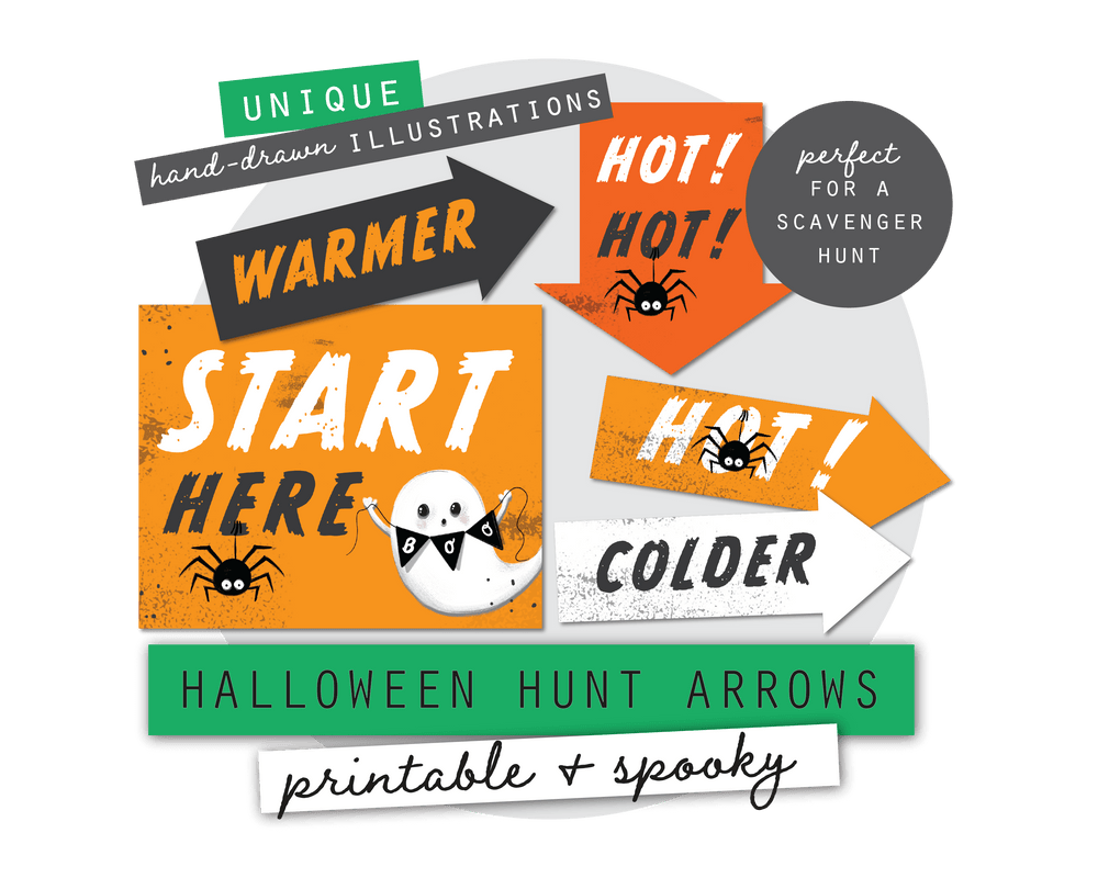 Halloween Printable Treasure Hunt Arrows