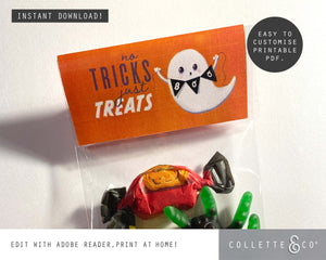 Halloween Printable Favour Candy Bag Toppers & Labels