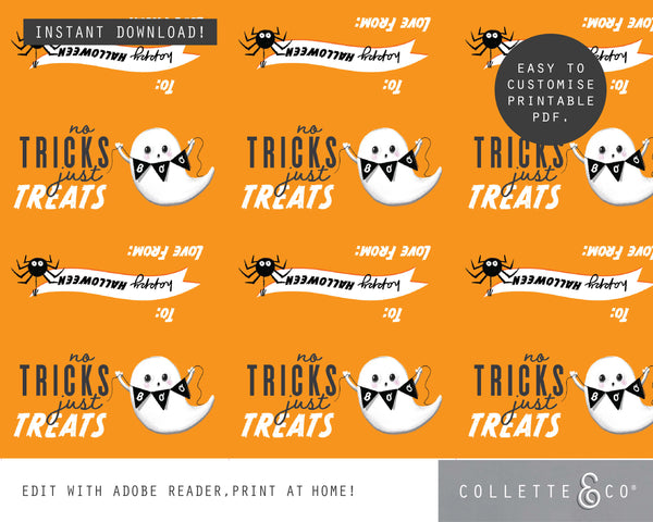 Halloween Printable Favour Candy Bag Toppers & Labels