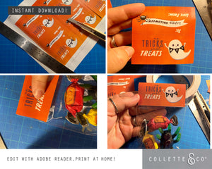 Halloween Printable Favour Candy Bag Toppers & Labels