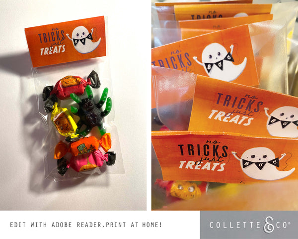 Halloween Printable Favour Candy Bag Toppers & Labels