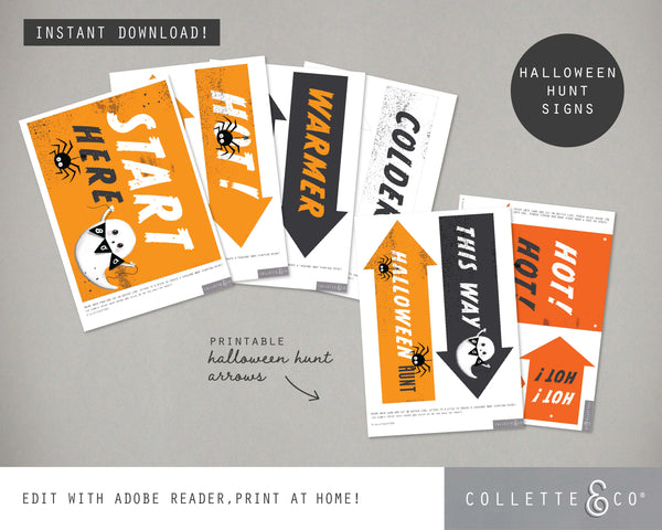 Halloween Printable Treasure Hunt Arrows