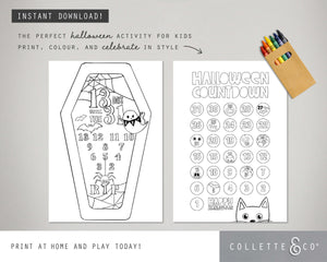 Halloween Printable Colouring Calendars