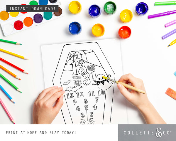 Halloween Printable Colouring Calendars