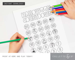 Halloween Printable Colouring Calendars