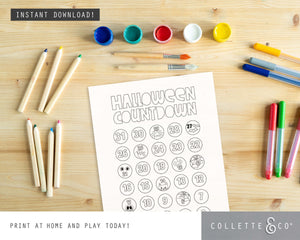 Halloween Printable Colouring Calendars