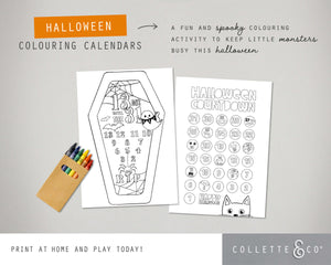 Halloween Printable Colouring Calendars
