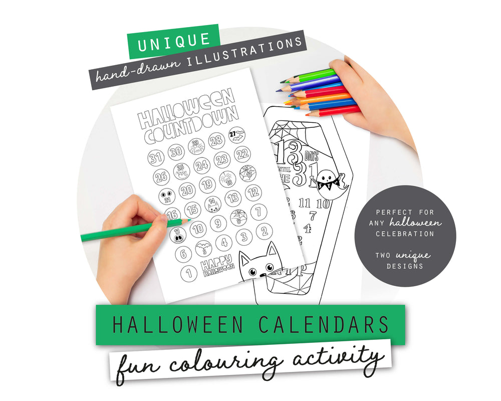 Halloween Printable Colouring Calendars