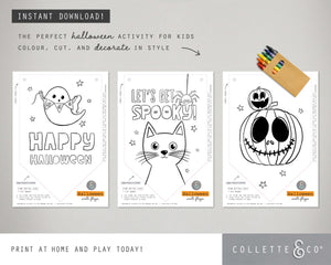 Halloween Printable Colouring Wall Flags