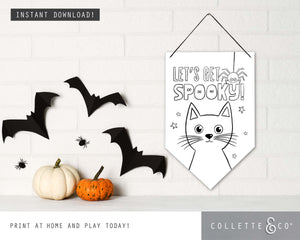 Halloween Printable Colouring Wall Flags