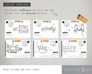 Halloween Printable Colouring Pennant Flags