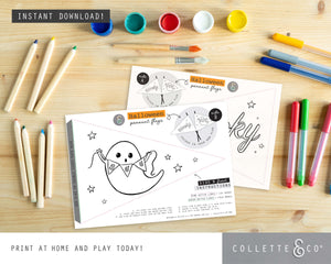 Halloween Printable Colouring Pennant Flags