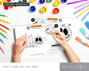 Halloween Printable Colouring Pennant Flags