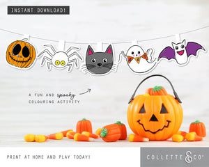 Halloween Printable Colouring Garland