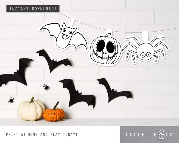 Halloween Printable Colouring Garland
